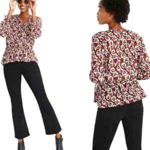 Madewell Pansy Floral Peplum Blouse